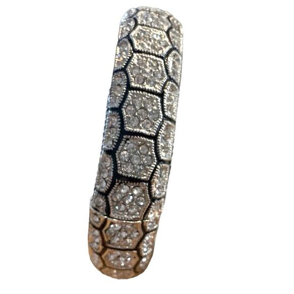 Crystal and Black Enamel Spring Loaded Bracelet - Picture 1 of 2